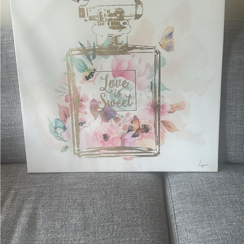 Love is Sweet Floral Perfume Canvas